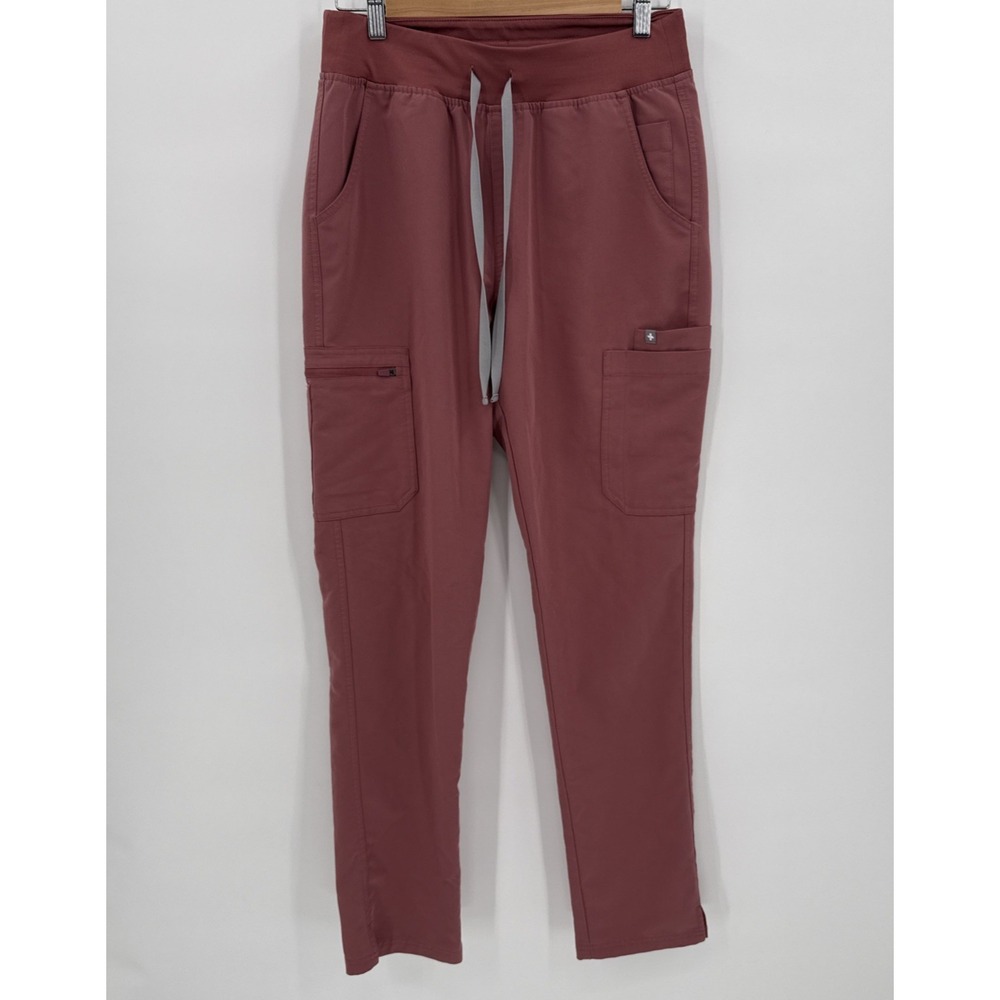 Figs Womens HW Yola Mauve Pink Drawstring Pants Size M/T Medical Nurse Comfort